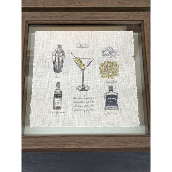 Set of 6 Classic Cocktail Recipe Shadow Box Wall Art - Picture 7 of 9